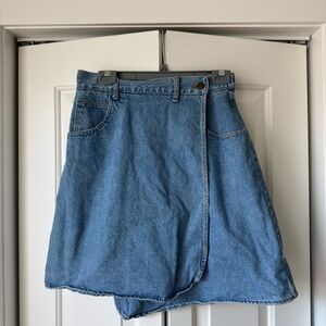 Vintage Pasta Denim Wrap Skirt - Light Blue